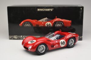 Maserati Tipo 61 #98 C. Shelby Times Mirror GP For Sportscars 1960 Minichamps 1:12 120601298 Pressofusione — immagine 8 di 8