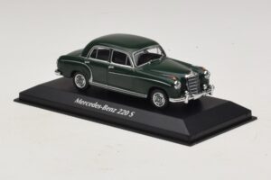 Mercedes 220 S W180 Verde Scuro Maxichamps 1:43 940033001 Pressofusione — immagine 3 di 5