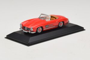 Mercedes 300 SL W198 Rosso Con Interni Marroni Minichamps 1:43 MB009 Pressofusione — immagine 2 di 5