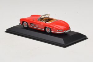 Mercedes 300 SL W198 Rosso Con Interni Marroni Minichamps 1:43 MB009 Pressofusione — immagine 3 di 5