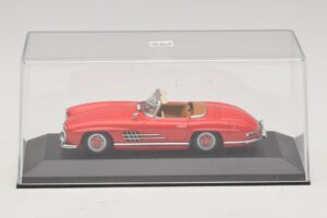 Mercedes 300 SL W198 Rosso Con Interni Marroni Minichamps 1:43 MB009 Pressofusione — immagine 4 di 5