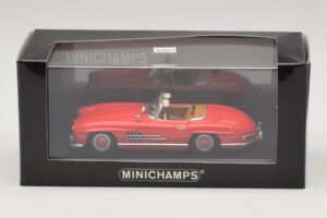 Mercedes 300 SL W198 Rosso Con Interni Marroni Minichamps 1:43 MB009 Pressofusione — immagine 5 di 5