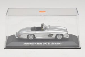Mercedes 300 SL W198 Roadster Argento Maxichamps 1:43 940039030 Pressofusione — immagine 4 di 5