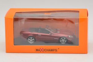 Mercedes SL R230 Rosso Metallizzato Maxichamps 1:43 940037530 Pressofusione — immagine 5 di 5