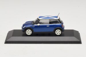 Mini Cooper S R53 Blu Con Bandiera Scozzese Minichamps 1:43 MINI016 Pressofusione