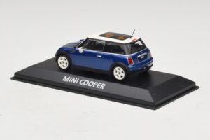 Mini Cooper S R53 Blu Scuro Con Tetto Panoramico Minichamps 1:43 MINI021 Pressofusione — immagine 3 di 4