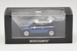 Mini Cooper S R53 Blu Scuro Con Tetto Panoramico Minichamps 1:43 MINI021 Pressofusione — immagine 4 di 4