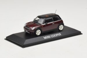 Mini Cooper S R53 Rosso Scuro Con Tetto Nero Minichamps 1:43 MINI028 Pressofusione — immagine 2 di 5