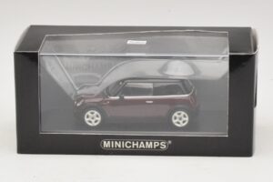 Mini Cooper S R53 Rosso Scuro Con Tetto Nero Minichamps 1:43 MINI028 Pressofusione — immagine 5 di 5