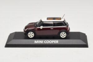 Mini Cooper S R53 Rosso Scuro Con Tetto Panoramico Minichamps 1:43 MINI019 Pressofusione