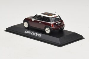 Mini Cooper S R53 Rosso Scuro Con Tetto Panoramico Minichamps 1:43 MINI019 Pressofusione — immagine 3 di 4