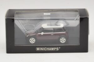 Mini Cooper S R53 Rosso Scuro Con Tetto Panoramico Minichamps 1:43 MINI019 Pressofusione — immagine 4 di 4