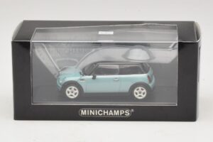 Mini Cooper S R53 Azzurro Metallizzato Con Tetto Nero Minichamps 1:43 MINI030 Pressofusione — immagine 4 di 4