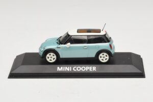 Mini Cooper S R53 Azzurro Metallizzato Con Tetto Panoramico Minichamps 1:43 MINI018 Pressofusione