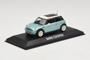 Mini Cooper S R53 Azzurro Metallizzato Con Tetto Panoramico Minichamps 1:43 MINI018 Pressofusione — immagine 2 di 4