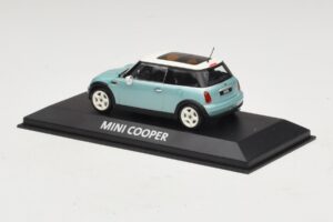 Mini Cooper S R53 Azzurro Metallizzato Con Tetto Panoramico Minichamps 1:43 MINI018 Pressofusione — immagine 3 di 4
