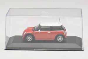 Mini Cooper S R53 Rosso Con Tetto Bianco Minichamps 1:43 MINI025 Pressofusione — immagine 4 di 5