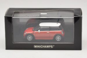 Mini Cooper S R53 Rosso Con Tetto Bianco Minichamps 1:43 MINI025 Pressofusione — immagine 5 di 5