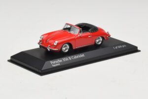 Porsche 356 B Cabriolet Rosso Minichamps 1:43 400064331 Pressofusione — immagine 2 di 5