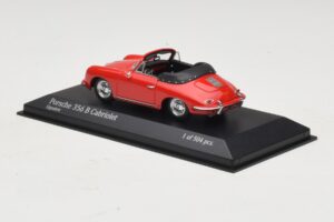 Porsche 356 B Cabriolet Rosso Minichamps 1:43 400064331 Pressofusione — immagine 3 di 5