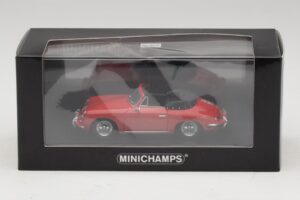 Porsche 356 B Cabriolet Rosso Minichamps 1:43 400064331 Pressofusione — immagine 5 di 5