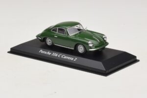 Porsche 356C Carrera 2 Verde Scuro Maxichamps 1:43 940062360 Pressofusione — immagine 3 di 5