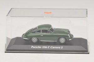 Porsche 356C Carrera 2 Verde Scuro Maxichamps 1:43 940062360 Pressofusione — immagine 4 di 5