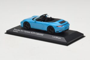 Porsche 911 991.1 Carrera 4 GTS Cabriolet Blu Minichamps 1:43 410067332 Pressofusione — immagine 3 di 5