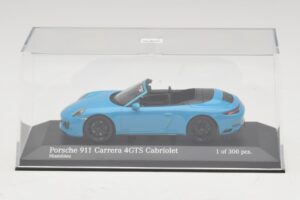 Porsche 911 991.1 Carrera 4 GTS Cabriolet Blu Minichamps 1:43 410067332 Pressofusione — immagine 4 di 5