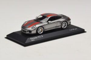 Porsche 911 991.1 R Argento Con Strisce Arancioni Minichamps 1:43 410066222 Pressofusione — immagine 2 di 5