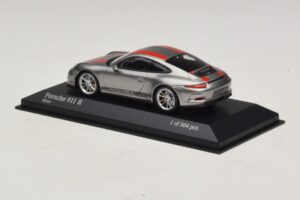 Porsche 911 991.1 R Argento Con Strisce Arancioni Minichamps 1:43 410066222 Pressofusione — immagine 3 di 5
