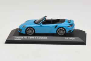 Porsche 911 991.1 Turbo S Cabriolet Blu Minichamps 1:43 410067182 Pressofusione