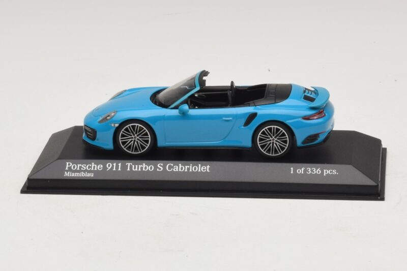 Porsche 911 991.1 Turbo S Cabriolet Blu Minichamps 1:43 410067182 Pressofusione