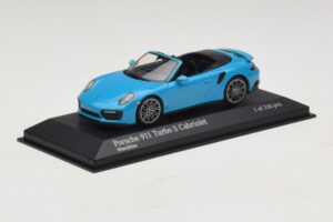 Porsche 911 991.1 Turbo S Cabriolet Blu Minichamps 1:43 410067182 Pressofusione — immagine 2 di 5