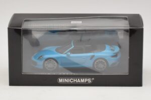Porsche 911 991.1 Turbo S Cabriolet Blu Minichamps 1:43 410067182 Pressofusione — immagine 5 di 5