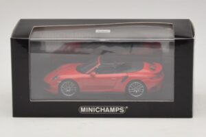 Porsche 911 991.1 Turbo S Cabriolet Rosso Minichamps 1:43 410067180 Pressofusione — immagine 5 di 5