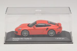 Porsche 911 991.1 Turbo S Arancione Minichamps 1:43 410067171 Pressofusione — immagine 4 di 5