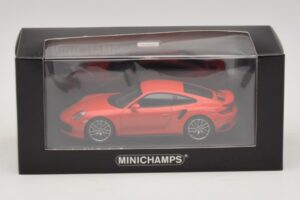 Porsche 911 991.1 Turbo S Arancione Minichamps 1:43 410067171 Pressofusione — immagine 5 di 5