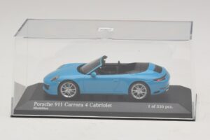 Porsche 911 991.2 Carrera 4 Cabriolet Blu Minichamps 1:43 410067232 Pressofusione — immagine 4 di 5