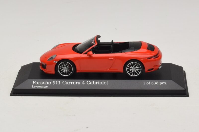 Porsche 911 991.2 Carrera 4 Cabriolet Arancione Minichamps 1:43 410067231 Pressofusione