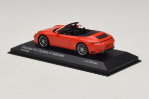 Porsche 911 991.2 Carrera 4 Cabriolet Arancione Minichamps 1:43 410067231 Pressofusione — immagine 3 di 5