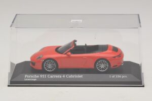 Porsche 911 991.2 Carrera 4 Cabriolet Arancione Minichamps 1:43 410067231 Pressofusione — immagine 4 di 5