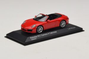 Porsche 911 991.2 Carrera 4 Cabriolet Rosso Minichamps 1:43 410067230 Pressofusione — immagine 2 di 5