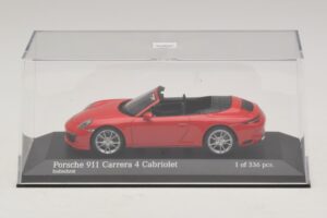 Porsche 911 991.2 Carrera 4 Cabriolet Rosso Minichamps 1:43 410067230 Pressofusione — immagine 4 di 5
