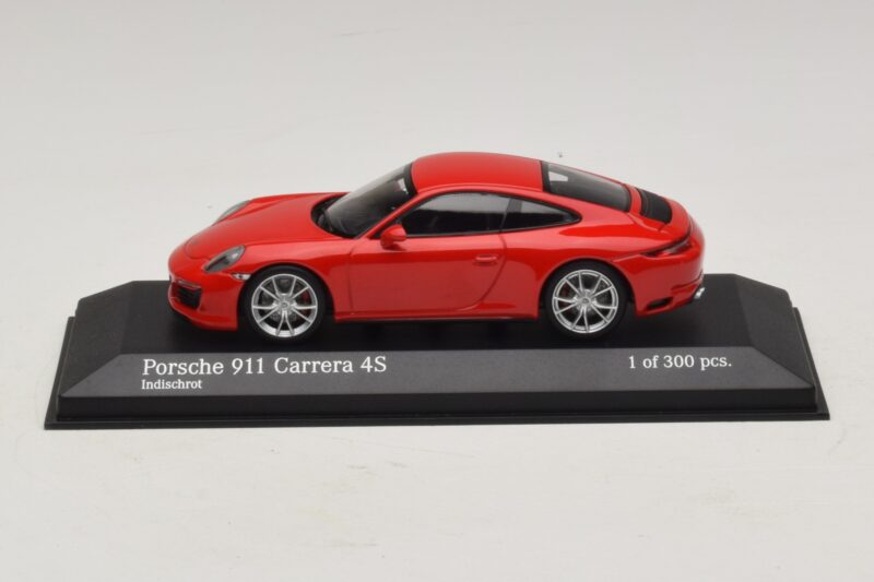 Porsche 911 991.2 Carrera 4S Rosso Minichamps 1:43 410067240 Pressofusione