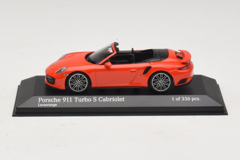 Porsche 911 991 Turbo S Cabriolet Arancione Minichamps 1:43 410067181 Pressofusione
