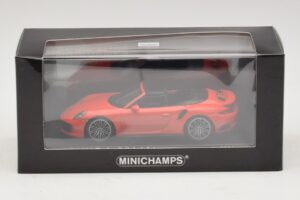 Porsche 911 991 Turbo S Cabriolet Arancione Minichamps 1:43 410067181 Pressofusione — immagine 5 di 5