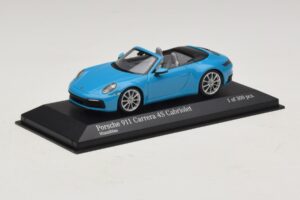 Porsche 911 992 Carrera 4S Cabriolet Blu Minichamps 1:43 410069332 Pressofusione — immagine 2 di 5