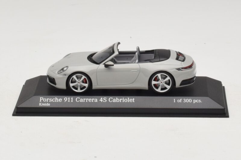 Porsche 911 992 Carrera 4S Cabriolet Grigio Minichamps 1:43 410069331 Pressofusione