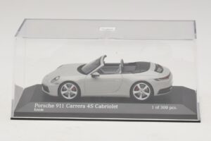 Porsche 911 992 Carrera 4S Cabriolet Grigio Minichamps 1:43 410069331 Pressofusione — immagine 4 di 5